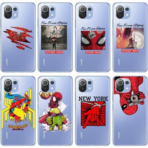 Superhero spiderman Soft Silicone Cover For Xiaomi Mi Note 11 11i 10i 10T 10 9 9T SE 8 Lite Pro Ultra Shockproof Phone Case