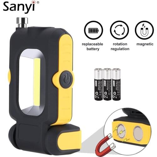 COB LED Tactical Flashlight Battery Operated Torch Waterproof Work Light Magnetic Pick Up Tool Hanging Lanterna For Night Lights