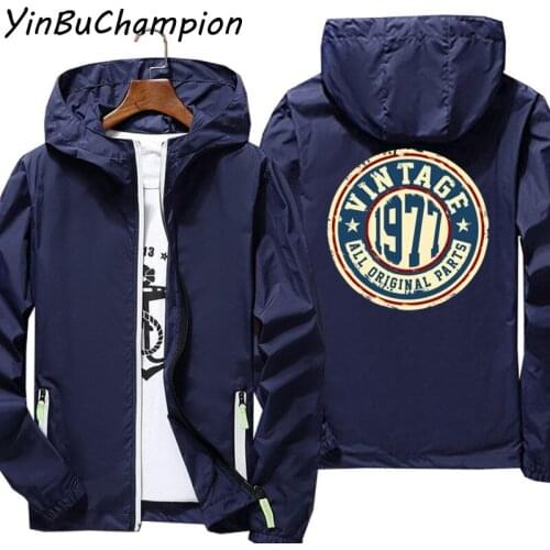 Vintage 1977 All Original Parts Men Women Windbreaker Coat Reflective Sunscreen Bomber Jackets Jacket Male Oversized 6XL 7XL