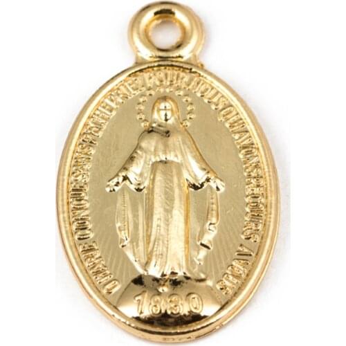 6PCS Jewelry 2020 Jewelry Catholic Rosary Tag Jesus Pendant Zinc Alloy Material Manufacturing Virgin Mary Tag