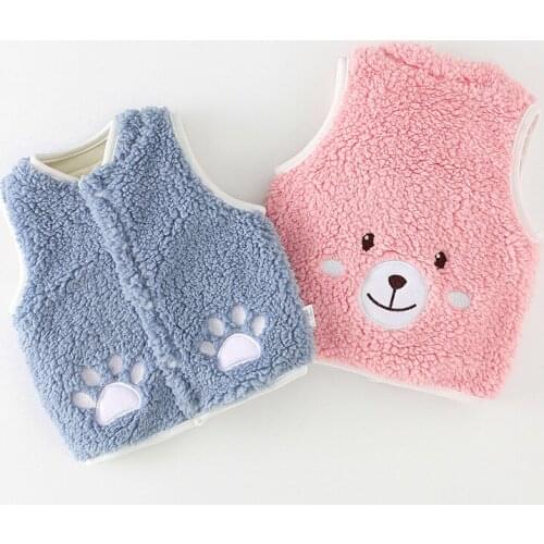 Winter Kid Vest Fur Children Jacket Sleeveless Cartoon Baby Toddler Fur Coat Warm Girl Boy Fur Vest Thick Kids Clothes