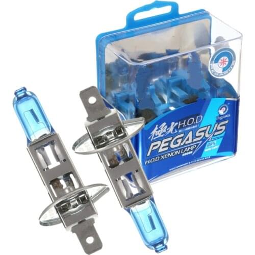 2Pcs Xenon Halogen Bulb H1 12V 100W 6000K Super White Car HeadLight Bulbs Auto Light Lamp Dark Blue Quartz Glass H1 Car Lamp