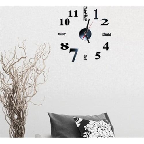 3d Diy Roman Numbers Acrylic Mirror Wall Sticker Clock Home Decor Mural Decals Removable Art Decal Sticker Home Decor Livingroom