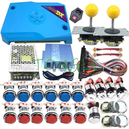 Arcade Cabinet Accessories Diy Kit 2Player Pandora Box DX Jamma Version 2992 gameJoystick 33mm Chrome Push Button Coin Acceptor