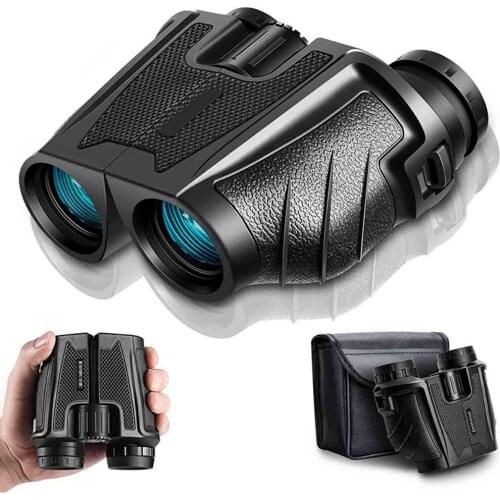 12×25 Compact Zoom Binoculars Low Light Night Vision BAK4 Prism Binocular Telescope with Diopter Ring for Bird Watching