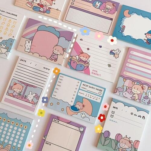 SaYing Kawaii 50 Sheets Memo Pads Note Paper To Do List Check List Journal Planner Notepad Paperlaria Korean School Stationery