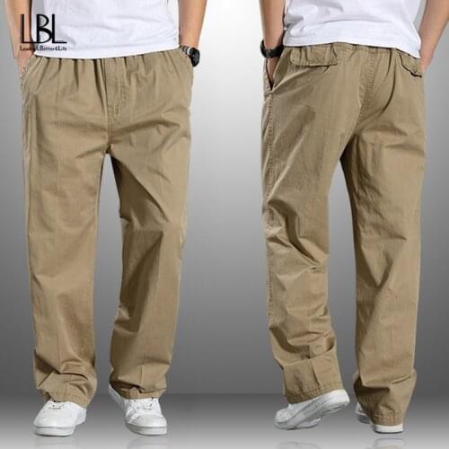 Spring Summer Thin Section Casual Cotton Pants Men Multi Pocket Mens Trousers Oversize Pant Elastic Super Large Size Streetwear