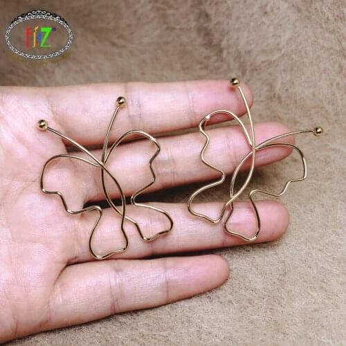 F.J4Z Retro Insect Earrings for Woman Vintage Metal Wire Handmade Butterfly Earrings Fashion Statement Earrings Dropship