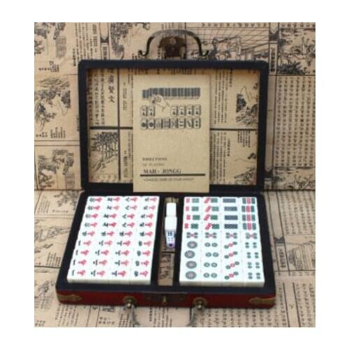 Factory outlet Miniature mahjong in an antique box Export Mahjong tourism Mahjong dormitory Mahjong with antique leather box