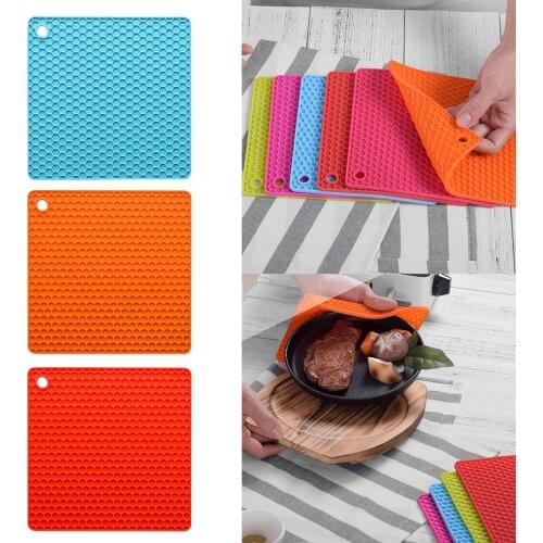 Flexible Silicone Holder Mat Kitchen Heat Non-slip Resistant Trivet Pot Tray