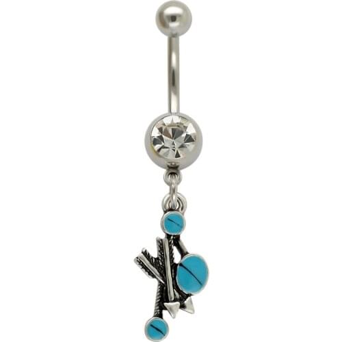 JHJT 14G Dangle Navel Belly Button Rings 316L Stainless Steel Star Nombril Body Jewelry Sexy Navel Piercing Rings