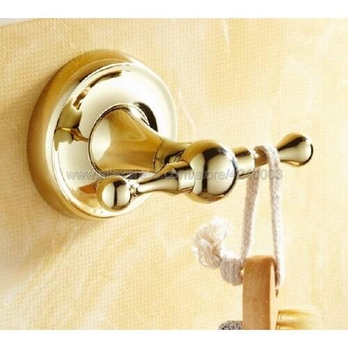 Robe Hook,Clothes Hook Brass Gold Finish,Elegant Bathroom Hardware Robe Hooks,Bathroom Accessories Kba236