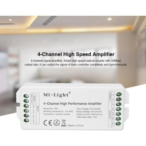 Mi Light 4-Channel DC12V-24V LED Signal Amplifier use with PWM controller MAX15A Hight Performance for led tape