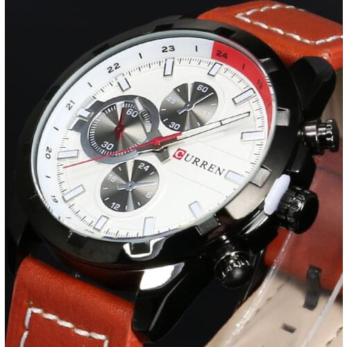Fashion CURREN Mens Watches Luxury Brand High Quality Leather Business Quartz Watch Men Waterproof Wristwatch Relogios Masculino