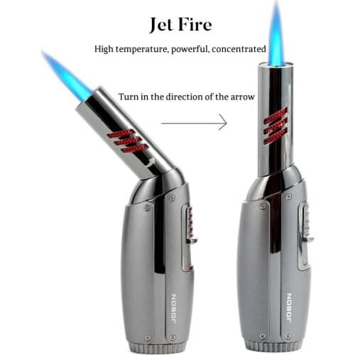 Jobon fashion design Jet Flame Butane Gas Torch Lighter for Smoking Cigarette Cigare Kitchen BBQ
