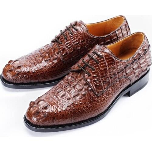 Men business crocodile leather shoes men really high-end true leather shoes men dress shoes leather sole Goodyear craft