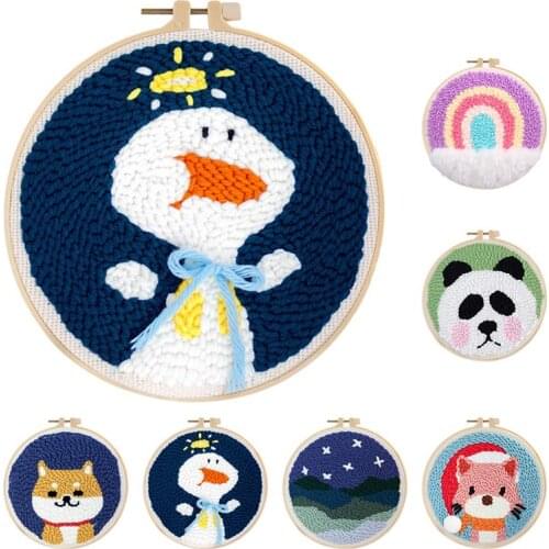 Punch Needle Kit Creative Lovely DIY Embroidery Kit Rug Hooking Kit for Starter Magic Diy Embroidery Pen Set Knitting Sewing