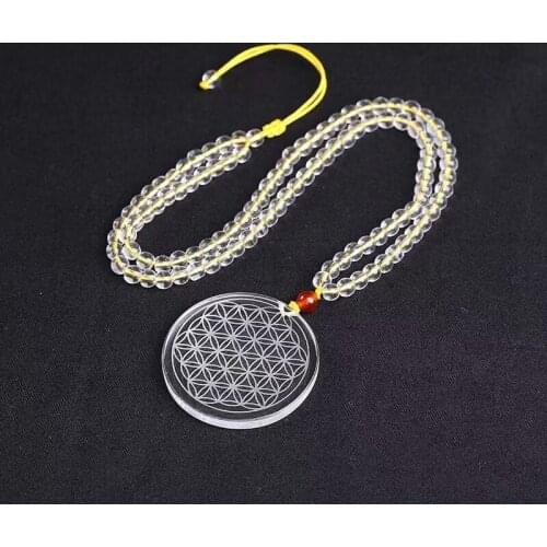 Natural quartz White crystal carving Nothing card Guardian Necklace Fashion Jewelry pendant Supernatural Amulet Knot Lucky