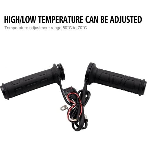 Upgrade Adjustable Motorcycle Handlebar 22mm Electric Heated Handle Heating Grips Set Handlebar Warmer Grip Cover Black