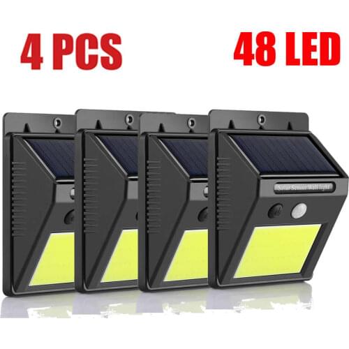 Outdoor 48 LED Solar Wall lamp Night light PIR Motion Sensor Auto ON/Off Waterproof Porch Path Street Garden Security lighting