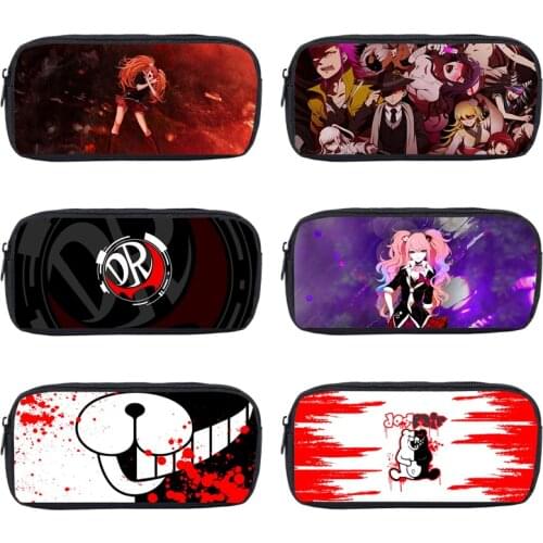3D Print Cartoon Storage Anime Danganronpa Monokuma Pencil Case Women Cosmetic Bag Zipper Make Up Box School Supplies Stationery
