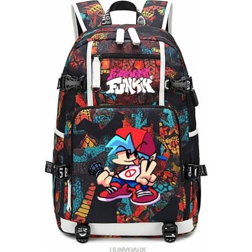 Friday Night Funkin Backpack 18inch Teenagers School Bags Travel Daypacks Women Men Leisure Backpack Boys Girls Plecak Backpack