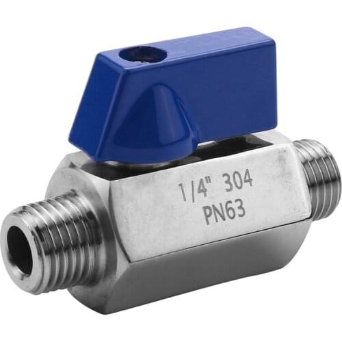 Stainless Steel Ball Valve - 1/4 Inch NPT Thread Male Small Mini Ball Valve (1/4inch Male&Male)