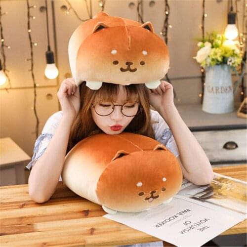 35cm Cute Cotton Soft Bread Dog Plush Toy Plus Pillow Childrens Holiday Gift Boys And Girls Sofa Bedroom Decoration Dog