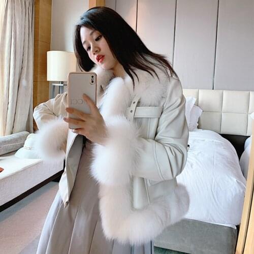 Женские кожаные куртки с мехом TOPINEUP China At AliExpress