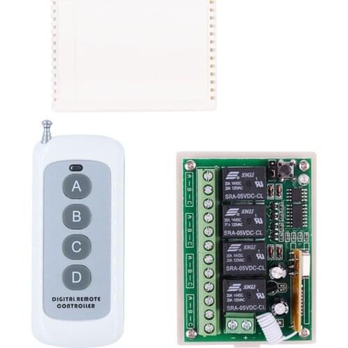 DC 12V 5V 433Mhz Universal Wireless Remote Control Switch 4CH relay Receiver Module With 4 channel RF Remote 433 Mhz Transmitter