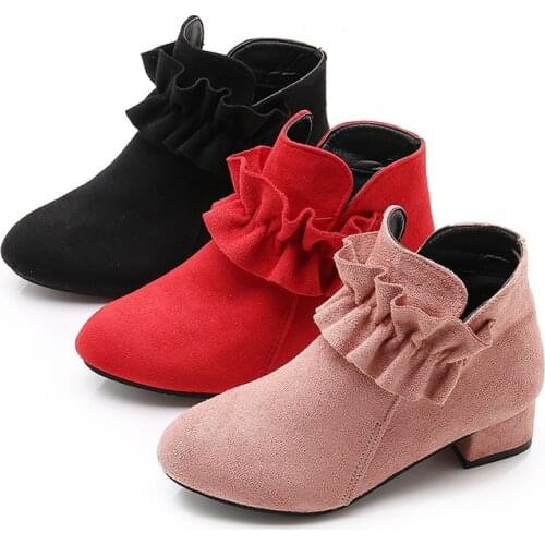 3-12 Years Fashion Big Kids Winter Books Shoe Little Girl Ankle Leather Boots Black 2020 New Princess ChildrenS High Heel Boots