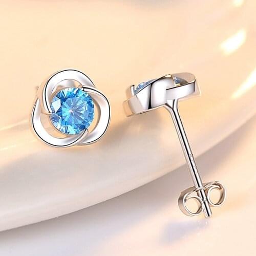 S925 Sterling Silver Earring for Women Hollow Lucky Leaf Clover Stud Earrings Fine Jewelry Gift Earrings Female boucle d'oreille