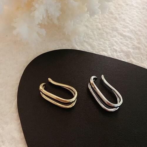Clips Earrings Women Fashion Ear Jewelry Hook Shape Gold And Silver Color Clip On Ear Earring Without Piercing