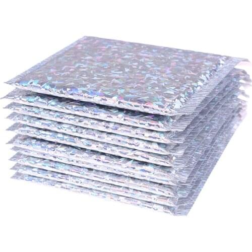 10 x Laser silver bags Bubble Padded Envelopes Gift Bubble Mailing Envelope Bag