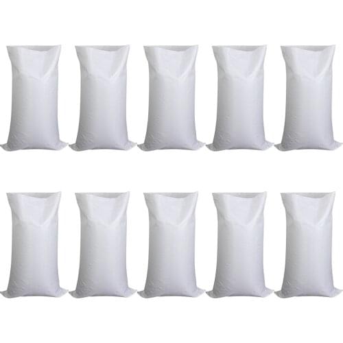 10x Flood Control Sandbag Flood Resistant Thick Plastic Fabric Heavy Duty Fire Brigade Flood Sacks Sandbag White Solid Base