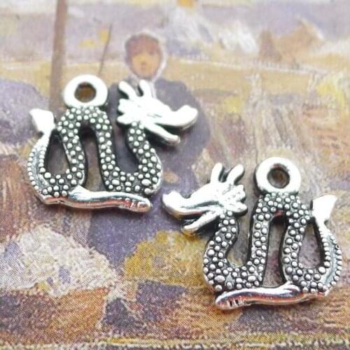 20 PCS/Lot 14mm*17mm Pendant Antique Silver Color Dragon Charms For DIY Jewelry Making DIY