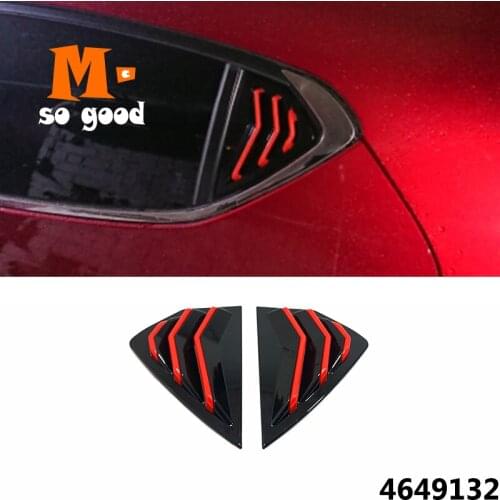 2019 2020 Rear Window Triangle Shutters Vent Cover Trim Sticker Shell Car Accessories ABS Plastic Styling for Mazda 3 Hatchback