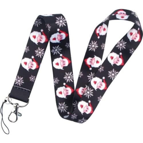 30pcs Father Christmas Funny art Lanyard Neck Key Strap for Phone Keys ID Card Cartoon webbings ribbons
