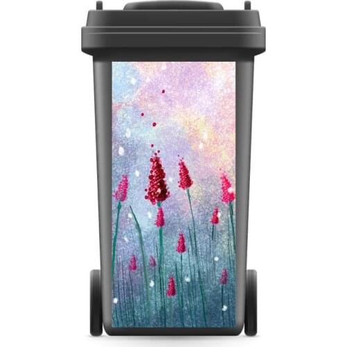 3D Rubbish Bin Sticker Flower Field Art Wallpaper mural Wall Print Decal Removable Wall Mural Photo self adhesive Gift