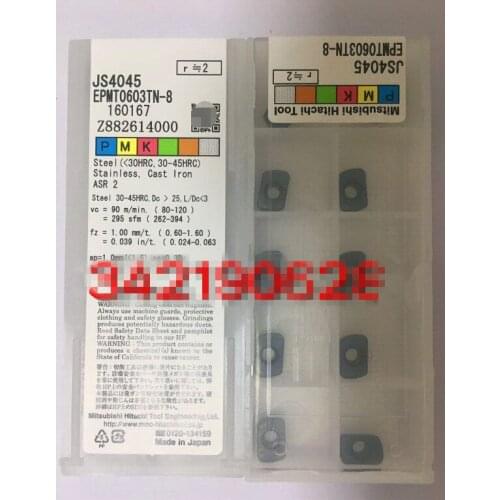 50PCS HITACHI EPMT0603TN-8 JS4045 Mill Lathe Milling CNC Tools Milling Cutter