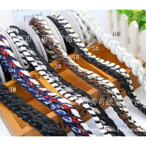 50yards/lot lace craft beads bridal pearls wedding trimmingcording ribbon knit braid plait weave decorative weaving border