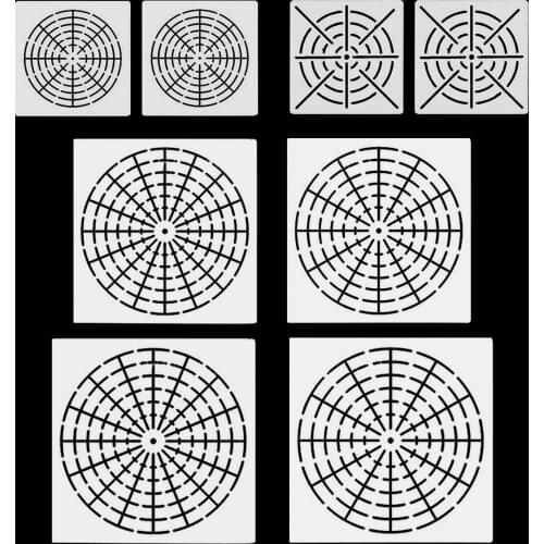 8PCS Reusable Mylar Mandala Dotting Painting Stencils Templates Tools for DIY Craft Furniture Wood Canvas Rocks Fabric Wall Art