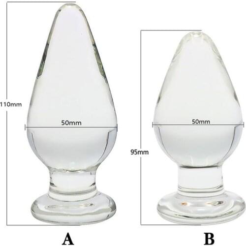 Transparent Glass 50mm Anal Plug Ball G Spot Stimulator Anus Dilator Masturbator Adult Sex Toys For Woman Erotic Glass Butt Plug