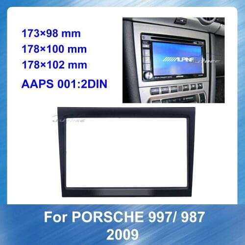 2 Din Car Radio Fascia Installation Frame Kit Audio Frame For PORSCHE 997 987 2009 Car frame Audio Panel Bezel Trim kit