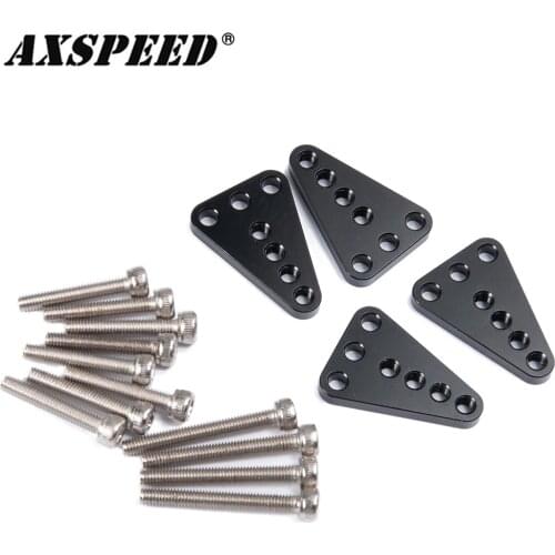 AXSPEED 4pcs/set Black Sliver Alloy Shock Mount Lift Kit for AXIAL SCX10 1/10 RC Crawler Car