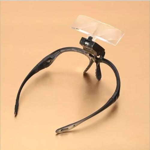 Headband Magnifying Glass Eye Repair Magnifier 2 LED Light 1.0/1.5/2.0/2.5/3.5X 5PC Glasses Loupe Optical Lens