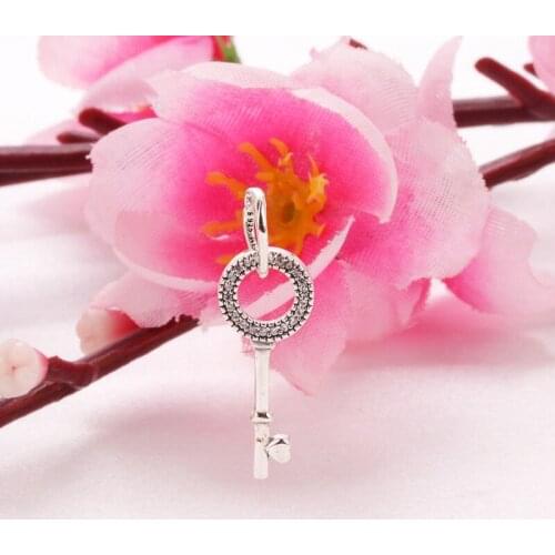 Bewill S925 Sterling Silver Diamond Key Jewelry Charms Beads