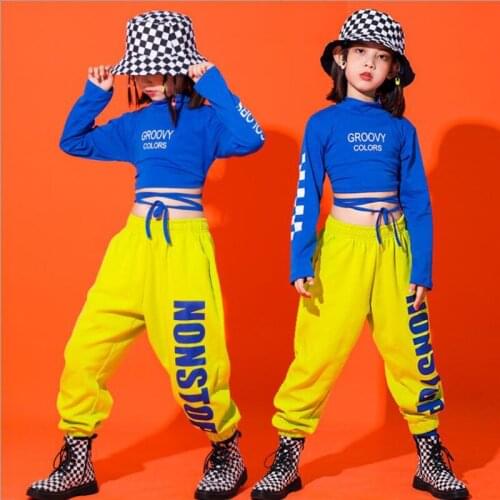 Kids Performance Hip Hop Dancing Clothes Sweatshirt Crop Tops Jogger Pants Girls Boys Jazz Dance Costumes Outfits Party Wear