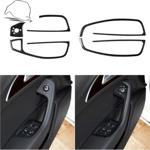 For Audi A6 S6 C7 A7 S7 4G8 2012-2018 Accessories Carbon Fiber Interior Door Window Switch Control Panel Trim Cover Sticker