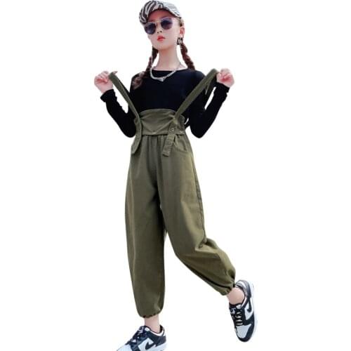 "Kids Girls Overall Pants Solid Color Children Overall Solid Jumpsuits Baby Girls Jeans Suspender Pants Clothes "